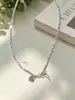 Colar de Laço de Prata Quebrado para Mulheres, Estilo Socialite de Luxo Leve da Moda, Corrente de Clavícula Exquisita, Pulseira de Nicho de Alta Qualidade Atacado