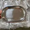 Prato de Pato Mandarim de Aço Inoxidável Espessado Prato Doméstico para Peixe Prato Aprofundado em Forma de Ovo Prato Tigela de Arroz Prato para Peixe Cozido Prato de Restaurante Prato para Churrasco