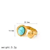 Nuevo Anillo de Piedra Natural de Tingduo, Anillo Abierto de Estilo de Nicho de Gama Alta, Anillo de Acero Inoxidable Dorado de 18K Que No Se Desvanece