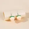 Colección de Pendientes Lindos de Frutas Aguja de Plata, Clips para Orejas Dulces Estilo Girly Sin Perforación, Pendientes de Fresa con Cara Sonriente Incrustados de Diamantes para Mujeres