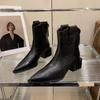 Botas Martin Estilo Británico para Mujer 2025 Otoño e Invierno Nueva Moda Versátil Punta Fina Tacón Grueso Elegante Botines Cortos para Mujer
