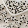 Coleção de animais fofos de cerâmica pintados à mão cachorrinho pinguim panda contas perfuradas diy contas soltas pulseira colar joias