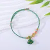 Pulsera Trenzada Multicolor Estilo Nacional con Colgante de Aleación Esmaltada, Ajustable, Accesorio de Mano Estilo Nacional de Paz y Buena Suerte
