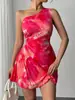 Primavera 2026 Nuevo Estilo Europeo y Americano Transfronterizo Sexy de Chica Caliente Vestido Plisado Estampado Ropa de Mujer de Venta Caliente Transfronteriza