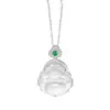 Colar de Prata Esterlina S925 Buda Maitreya Calcedônia de Gelo Novo Estilo Chinês Tendência Nacional Buda Sorridente Pingente Colar de Zircônia de Alta Qualidade