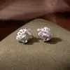 Pendientes Exquisitos y Lindos Rosas de Niña con Fresa y Pendientes de Corazón con Aceite de Goteo de Diamante y Circonita con Pendientes Elegantes y de Alta Gama