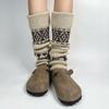 Calcetines de Lana Fairisland Otoño e Invierno Cálidos Subcultura Calcetines Apilables Lana Tejida Gruesa Cubre Piernas Engrosado Combinan con Todo