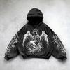 Sudadera Casual Y2K Vintage Punk Color Sólido Estampado 3D Gótico Americano Pareja Deportiva Transfronteriza
