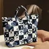 Plataforma independiente Temu nueva bolsa de mano transfronteriza impermeable PVC+lienzo para el trabajo portátil bolso de hombro bolsa de mano