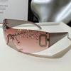 Óculos de Sol Femininos Novos da Moda Europeia e Americana Sem Aro Borda Cortada Personalizados Versáteis Fotografia de Rua Proteção Solar para Férias Óculos de Sol Transfronteiriços