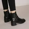 Botas Martin femininas estilosas, nova coleção outono/inverno 2026, forradas com fleece, versáteis, confortáveis, antiderrapantes, com sola macia, face macia, botas de algodão com salto médio para mulheres