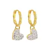 813 Pendientes de Amor con Diamantes Completos para Mujer Sentido de Alta Gama Plata de Ley S925 Nicho Original Ins Lujo Ligero Corazón Elegante Hebilla de Tremella