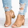 2026 Juyuan En Stock Primavera/Verano Nuevo Modelo Deseo Estación Independiente de Amazon Comercio Exterior Europeo y Americano Sandalias de Tacón Grueso con Hebilla Talla Grande