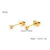 Moda Coreana Ins Patrón Geométrico Simple Pendientes de Botón con Diamantes para Mujer Acero Inoxidable Personalizado Chapado en Oro de 18K Joyería de Alta Gama