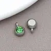 Aço Inoxidável Dourado 12 Cores Pedra de Nascimento Pingente Acessórios de Joia DIY Pedra da Sorte Europeia e Americana Pingente de Colar Pedra de Nascimento
