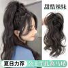 Peruca Clip-In para Mulheres, Cabelo Realista, Sem Queda, Estilo Fountain Clip-In, Meio Preso com Ondas em Cascata, Rabo de Cavalo Alto, Cabelo Longo Cacheado