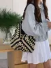 Bolsa de Palha Tecida de Verão para Mulheres 2026 Novo Estilo Férias na Praia Bolsa Tote Vazada de Ombro Único Bolsa Cesta Tecida