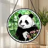 Bosque de Bambú Panda Colgante de Color Vidrio Adorno de Vidrio para el Hogar Decoración de Ventana Jardín Atrapasoles