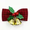 Cascabel de Navidad, lazo de satén rojo y verde, pasador de árbol de Navidad, accesorio para el cabello, regalo, decoración de ropa, accesorio