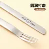 Tenedor de Fruta de Doble Uso de Alta Gama para Restaurante Tenedor de Postre de Dibujos Animados 316L Tenedor de Pastel de Larga Empuñadura para el Hogar Tenedor de Snack de Lujo Accesible