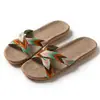 Chinelos de Linho Abertos com Tiras Cruzadas para Verão, Comércio Exterior Transfronteiriço, para Homens e Mulheres, Chinelos de Casa Internos para Casais