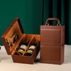 Caja de regalo para vino tinto, caja de vino tinto, caja de cuero doble, embalaje de regalo para vino tinto, fabricantes de cajas de regalo al por mayor