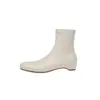 Botines elásticos para mujer que aumentan la altura interior 3 cm, botines de corte ajustado para otoño, nuevos botines de cuero elástico superelásticos con cremallera lateral y punta redonda para mujer