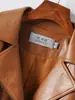 Chaqueta Corta de Piel de Oveja Genuina de Contrapeso Ropa de Motociclista Otoño Invierno Holgada Persona Pequeña Chaqueta de Cuero Ropa Exterior Talla Grande
