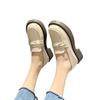 Otoño 2025 Mocasines de Trabajo de Cuero Suave para Mujer Nuevos Suela Gruesa Tacón Grueso Estilo Británico Zapatos Estilo Universitario Zapatos de Cuero sin Cordones