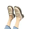 Otoño 2025 Mocasines de Trabajo de Cuero Suave para Mujer Nuevos Suela Gruesa Tacón Grueso Estilo Británico Zapatos Estilo Universitario Zapatos de Cuero sin Cordones