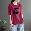 Camiseta feminina de tamanho grande para comércio exterior transfronteiriço, manga curta, solta, gola redonda, plus size, top de alta qualidade modelador, estilo ins