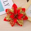 Flores de Natal Modelo Novo 2025, Flores Artificiais, Decorações de Árvore de Natal com Pó Dourado, Acessórios, Guirlandas, Enfeites Pendentes, Fabricante Transfronteiriço