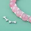 Novo Pingente de Contas Espaçadoras de Osso Perfuradas de Precisão Prata Lisa Prata Esterlina S925 Pulseira de Corda de Mão DIY Acessórios de Prata