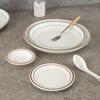 Plato de melamina, plato redondo de plástico, plato hondo, plato hondo grande de porcelana de imitación, vajilla comercial para hoteles y restaurantes, plato para saltear.