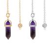 AliExpress alta venda pedra de energia colorida coluna hexagonal de ponta dupla pêndulo espiritual meditação joia de cristal natural atacado