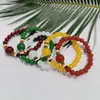 Pulsera de ágata artificial de cinco filas y calcedonia, pulsera multicolor versátil para hombres y mujeres
