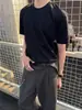 Camiseta de Verano 2026 para Hombre, Estilo High Street Americano, Manga Corta, Peso Pesado, Aspecto Fresco y Sofisticado, Top de Manga Media con Cuello Pequeño