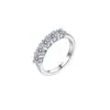 Anillo de Lujo Accesible de Alta Gama Mismo Estilo Anillo de Moissanita Plata 925 Anillo Apilable de Fila de Moissanita para Mujer Venta Caliente Transfronteriza