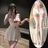 Lencería Sexy con Tirantes para Niñas, Pijama de Encaje Hueco de Seda, Lencería Divertida para Parejas, Camisón Ascético para Mujer