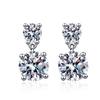Brincos moissanite simulação transmissão ao vivo feminino ins amor prata esterlina S925 zircônia seis garras brincos moissanite brincos