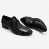 Zapatos Formales de Negocios para Hombre de Moda con Cordones de Piel Genuina que Aumentan la Altura, Zapatos Oxford Puntiagudos Estilo Británico, Zapatos Negros para Boda