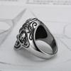 AliExpress joyería de moda transfronteriza retro anillo de calavera con cabeza de fantasma de pedrería de ojo rojo acero de titanio anillo punk para hombre