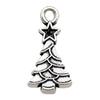 Colgante de aleación con diseño de muñeco de nieve, árbol de Navidad, ciervo y copo de nieve, surtido de 20 unidades, serie navideña, colgante de plata antigua.