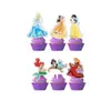 Nuevo Traje de Decoración Temática de Princesas Bandera Feliz Cumpleaños Multi-Princesa Inserto para Pastel Adorno Colgante Espiral
