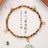 Pulseira de Zircônia em Forma de Coração com Pedra Olho de Tigre Amarelo Contas de Cristal Natural Joias para Mulheres Item de Venda Quente no Atacado
