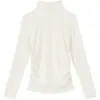 Camiseta Básica Transfronteriza para Mujer 2025 Otoño e Invierno Nuevo Estilo de Alta Gama Efecto Adelgazante Interior de Cuello Alto Medio Camiseta de Manga Larga Superior