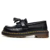 Mocasines con Borlas Cuidadosamente Seleccionados para Mujer, Zapatos de Cuero de Caña Baja de Cuero Genuino, Zapatos Casuales de Moda Estilo Británico para Mujer, Puntera Redonda, Estilo Estudiante