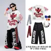 Roupa de performance infantil hip-hop dança de rua conjunto infantil, conjunto de dança moderno de manga curta para meninos, fantasia de performance para bateria