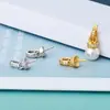 Colgante de Perla de Plata de Ley S925 Portafiltro Vacío con Adhesivo Accesorios Hechos a Mano DIY Cierre de Colgante de Perla Adhesivo Colgante Desmontable