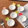 Pratos de Condimento Fofos Selecionados Cuidadosamente Série de Frutas 3D Estilo Alça, Pratos de Molho, Pequenos Pratos Domésticos Cerâmicos Coloridos sob Esmalte